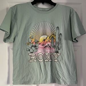 Roxy Green Graphic T-Shirt size 12 girls